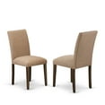thumbnail image 3 of 7-Piece Asian Fusion Dining Set - Rectangle Table6 Parsons Chairs - Light Sable Fabric, 3 of 5