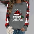 thumbnail image 2 of Gibobby Sudadera Navidad para mujer de manga larga con cuello Rojoondo Impreso Gibobby Womens Hoodies Navidad Holiday Fit Pullover Blusa (Gris, L), 2 of 4