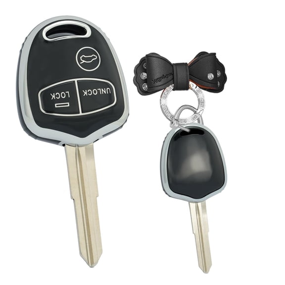 Key Fob Cover Fit for Mitsubishi Outlander ASX Pajero Montero Sport Soft TPU Key Shell Accessories 3 Button Keychain