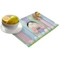 thumbnail image 2 of Easter Day Placemats Set of 4 - Spring Easter Bunny Colorful Wooden Board Place Mat for Dining Table Washable Cotton Linen Table Mats, 12 x 18 Inch, 2 of 6