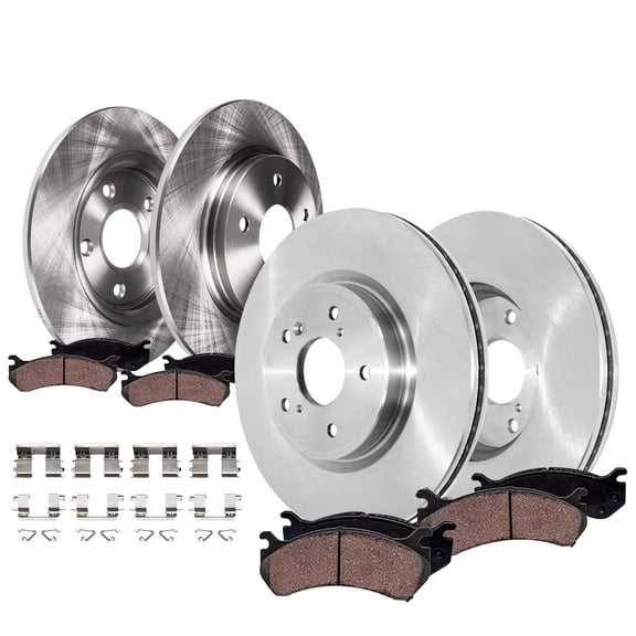 Detroit Axle - 8pc Brake Kit for 2017-2025 Honda CR-V,Disc Brake Rotors Ceramic Brake Pads w/Hardware 2018 2019 2020 2021 2022 2023 2024 Replacement: 12.28" inch Front 12.20" inch Rear