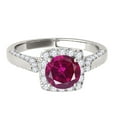 thumbnail image 2 of Aonejewelry 1.25 Ct. Ttw Diamond and Created Ruby Ring In 14k White Gold, 2 of 4