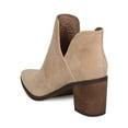thumbnail image 3 of Breckelles GB04 Women Faux Suede Pointy Toe Slit Panel Chunky Heel Bootie, 3 of 5