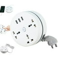 thumbnail image 3 of Klonfd Universal Power Strip 5. Extension Cord With 3 And 3 USB Ports Retractable Plug Power Strip Multiple Plug Adapter For Home Hotel Travel, 3 of 5