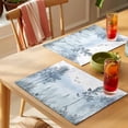 thumbnail image 4 of Ombre Forest Grey Placemats Set of 8 Mountain Watercolor Branches Place Mats Indoor Wipeable Table Mats Washable Cloth Dining Table Placemats for Kitchen Holiday Party Home Decor 13x19 Inch, 4 of 9