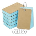thumbnail image 1 of Unique Bargains 3.5' x 2' Blank Flash Cards with Rings Study Cards Index Cards Note Card Pre Hole Punched, Blue 300 Pack, 1 of 5