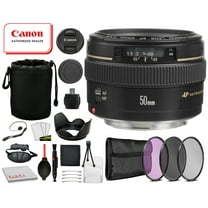 Canon EF 50mm F/1.4 USM Lens (2515A003) with Professional Bundle Package Deal Kit for Canon EOS Includes: Tulip Lens Hood, 3PC filter Kit, Lens Pouch More (International Version)