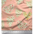 thumbnail image 1 of Soimoi Rayon Fabric leaves,floral & Heart Printed Craft Fabric by the Yard 42 Inch Wide, 1 of 1