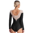 thumbnail image 2 of Kaerm Women Rhinestone Gymnastics Leotard Long Sleeve One Piece Ballet Gymnastics Dance Leotard Black XXL, 2 of 6
