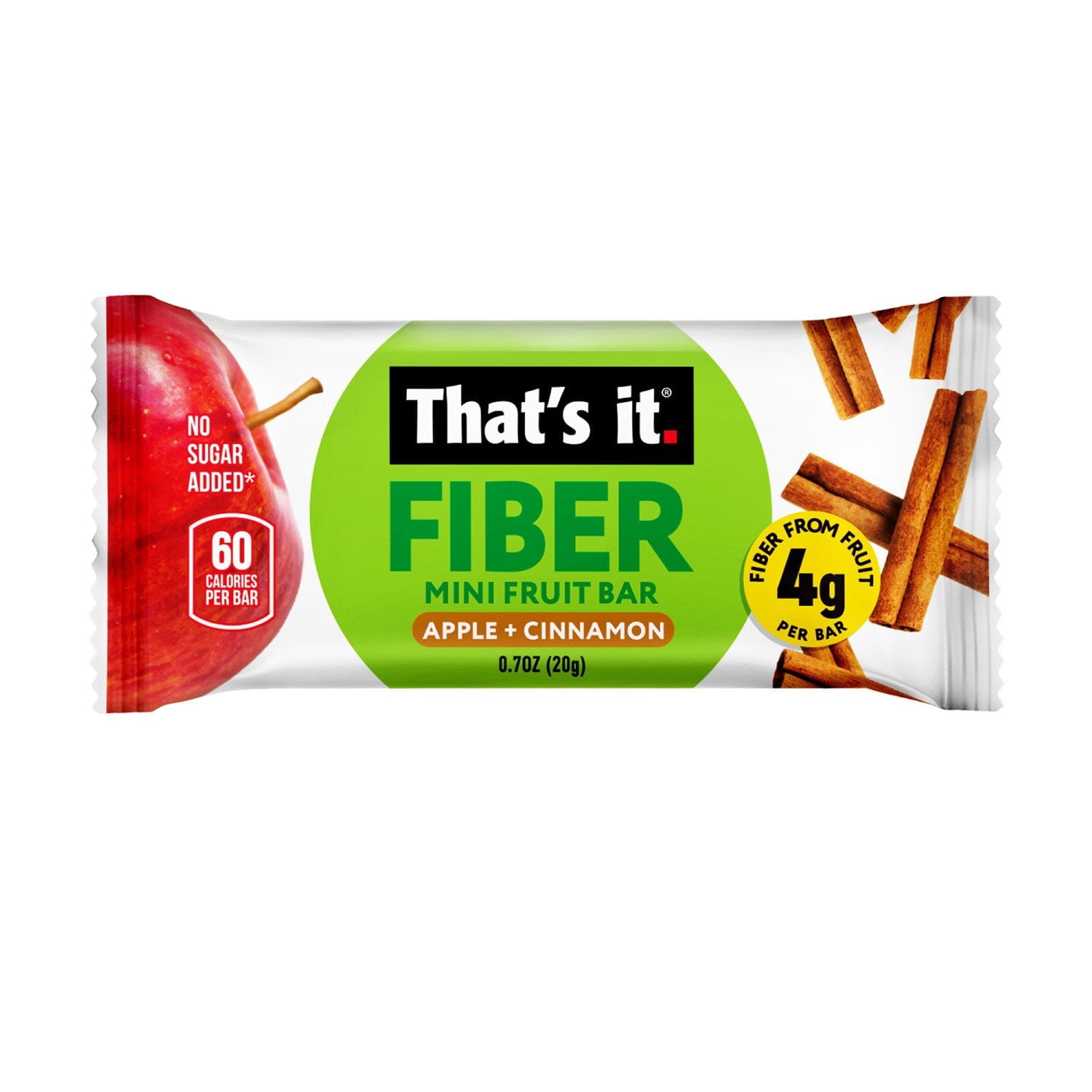 That's it. Fiber Mini Fruit Bars, 0.7 oz., 18 pk.