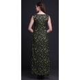 thumbnail image 4 of Bimba Leaves Women V Neck Sleeveless Front Slit Casual Maxi Printed BohoÂ&nbsp;Dress-XX-Large, 4 of 5