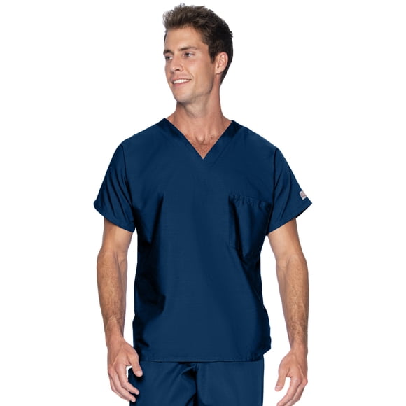 Landau Scrub Zone Unisex 1 Pocket Scrub Top: Classic Relaxed Fit, V-Neck Durable Medical Shirt 71221