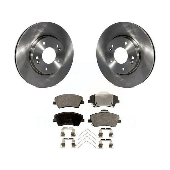 Front Ceramic Brake Pad and Coated Rotor Kit - Compatible with 2017 - 2020 Hyundai Elantra 1.4L 2.0L 4-Cylinder 2018 2019