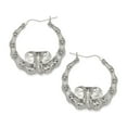 thumbnail image 3 of Elephant 925 Sterling Silver Bamboo Hoops, Earrings, 3 of 6