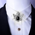 thumbnail image 2 of Broche de águila de cristal con forma de botón para camisa, accesorio para traje, para hombre y mujer Plata + negro, 2 of 8