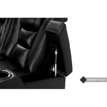 Valencia Theater Seating - Valencia Venice Row of 5 Top Grain Genuine Leather 11000 Home Theater Seating - Black