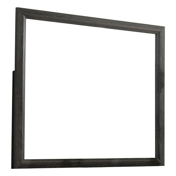 39 Inch Contemporary Wooden Frame Mirror, Gray - Saltoro Sherpi