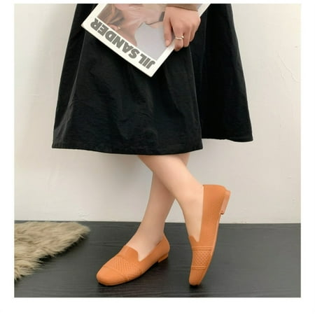 

Women’s Ballet Flat Shoes Dress Shoes Knit Round Toe Slip On Ballerina Walking Flats Shoes for Woman Low Wedge Casual