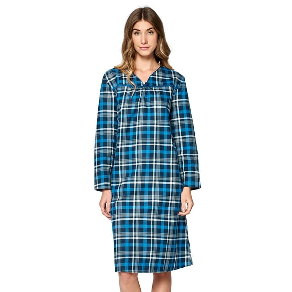Casual Nights Women's Flannel Floral Long Sleeve Nightgown