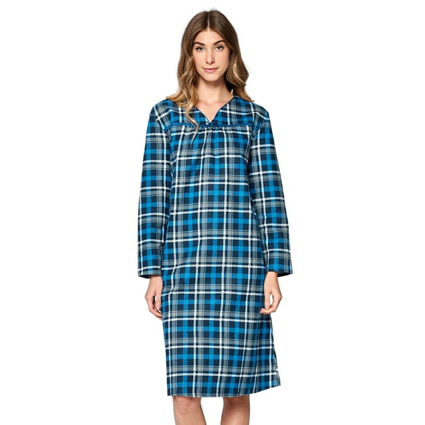 Casual Nights Women's Flannel Floral Long Sleeve Nightgown - Walmart.com