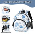 thumbnail image 4 of RMDQTR Adorable Ear-Print Backpack with Reflective Strip and Anti-Lost Leash Adjustable Shoulder Straps Mini Travel Backpack Soft Blue Baseball Gear Pattern, 4 of 7