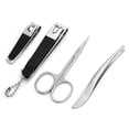 thumbnail image 4 of 4pcs Nail Clipper Stainless Steel Nail Cutter Eyebrow Scissors Tweezer Portable Manicure Set, 4 of 8