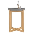 thumbnail image 3 of Mesa de café VidaXL con extremo redondo y patas de madera, color gris, sala de estar, 3 of 7