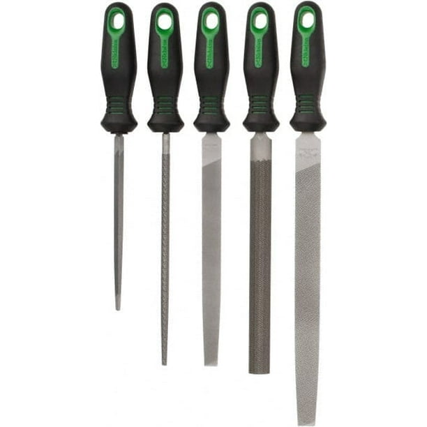 Nicholson 5 Piece American Pattern File Set 10", 8", 6" Long, Bastard Coarseness, Ergonomic