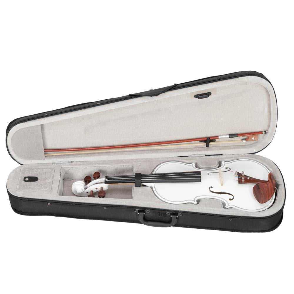 Glarry 4/4 Violin for Beginner with Case, Bow,Shoulder, Matte White