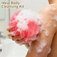 thumbnail image 4 of Shower Loofah Bath Sponge 60g/Piece, Exfoliating Bath Sponge Body Scrubber - Bath Pouf Balls Set of 4 Flower Color, 4 of 6