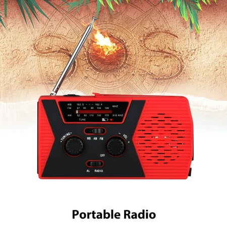 Solar Weather Radio,Hand Crank Self Powered Emergency FM ...