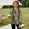 thumbnail image 5 of Garronmavis Deer Girls Long Sleeve T-Shirts 3-4 Soft Green Camo Casual Crewneck Loose Fit Tee Tops for Girls Warm Kids Basic Soft Long Sleeve Tees Top for Outdoor Activities, 5 of 7