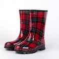 thumbnail image 1 of Women's Mid-Calf Rain Boots Printed Waterproof Rubber Short Boots, 1 of 5