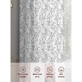thumbnail image 5 of Gray Spring Floral Sheer Curtains 54 Inch Length 2 Panels Set, Summer Botanical Watercolor Voile Window Treatment Rod Pocket Short Kitchen Curtains Drapes for Bedroom 52"x54"x2, 5 of 7