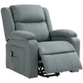 thumbnail image 1 of HOMCOM Lift Chair for Seniors, PU Leather Upholstered Electric Recliner Chair with Remote, Side Pockets, Quick Assembly, Grey, 1 of 7