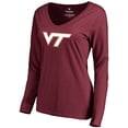 thumbnail image 2 of Women's Maroon Virginia Tech Hokies Primary Team Logo Long Sleeve T-Shirt, 2 of 3