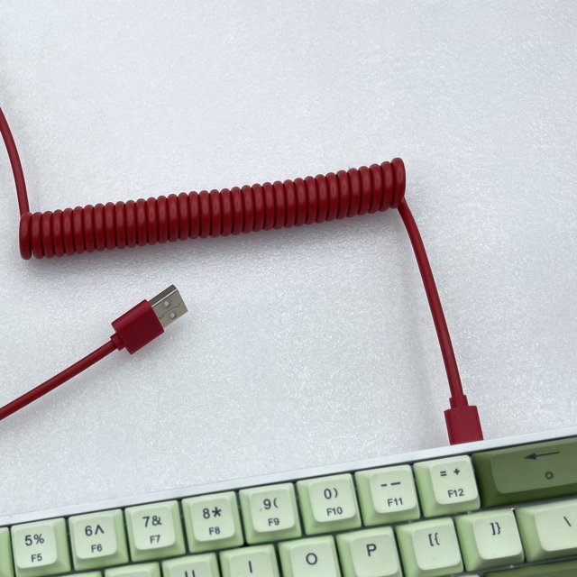 Cable De Datos Cable de datos de teclado mecánico Cable de aviador en espiral tipo C a cable enchufable USB