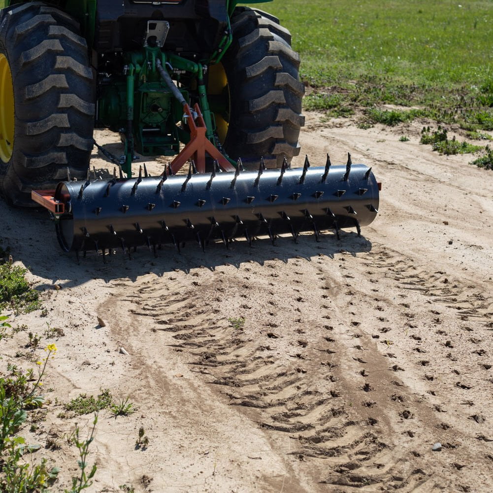Titan Attachments 5 FT Drum Spike Aerator Tractor Attachment, 3" Long Spikes for Better Drainage