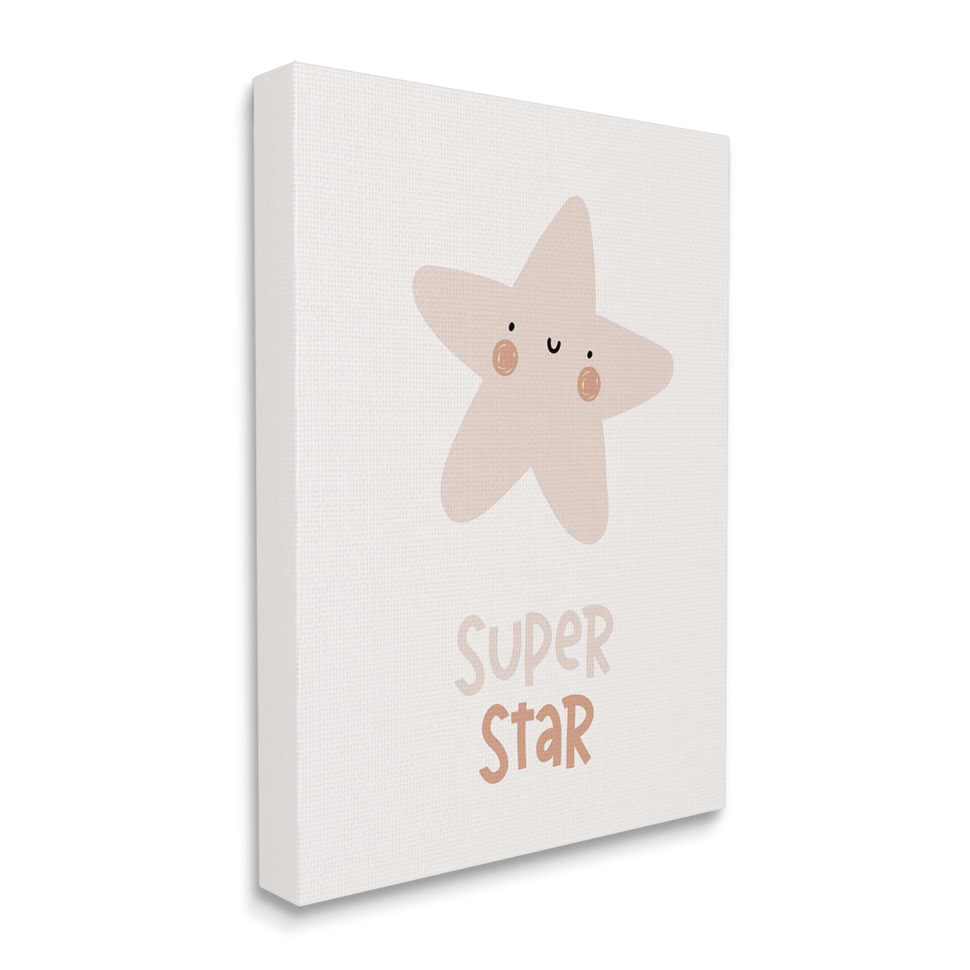Stupell Industries Smiling Super Star Inspirational Painting Gallery Wrapped Canvas Print Wall Art, 36 x 48