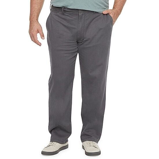 Mutual Weave Men's Big and Tall Relaxed Fit Flat Front Pant Iron