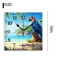 thumbnail image 2 of 10 Inch Wall Clock Battery Operated Silent Clock Decorative for Office, Kitchen, Outdoor, Living RoomTropical Beach Plants and Parrot Lovely, 2 of 4
