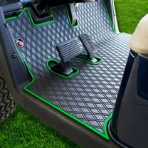 Xtreme Mats EZGO RXV Golf Cart Mat, Full Coverage Golf Cart Floor Liner Mat - Only Fits EZGO RXV (2008-2022) & 2Five (2009 ) - Black with Green Trim