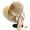 Khaki, variant on Women's Straw Sun Hats Casual Wide Brim Ribbons Bucket Foldable Floppy Hat with Pearl Bow for Summer Beach Outdoor Activities Khaki