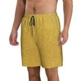 thumbnail image 2 of Disketp Men'S Swim Trunks Hawaiian Breathable Surf Beach Swimsuits Mesh Lining Beach Shorts With Pockets-Gold Shiny, 2 of 9