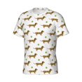 thumbnail image 3 of Yiaed Dachshund Going To Play Tennis Print Mens Short Sleeve Tight Fit T-Shirt, Crewneck Casual Tee-X-Large, 3 of 5