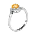 thumbnail image 2 of Mauli Jewels Engagement Rings for Women 1.00 Carat Oval Shape Citrine & Round White Diamond Gemstone Ring Prong-Setting 14K White Gold, 2 of 4