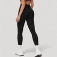 thumbnail image 3 of Women's Seamless High Waist Compression Leggings with Sculpting Back Detail and Stretch Knit Fabric - Small, Black, 3 of 6