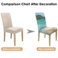 thumbnail image 7 of Seashells and Sand Inspired Dining Chair Covers Set of 4, Stretch Washable Polyester Kitchen Slipcovers, Removable Seat Protector for Coastal or Vintage Decor, 7 of 7