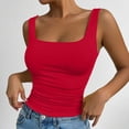 thumbnail image 6 of Fgvctg Womens Tank Top with Built In Bra Tummy Control Shapewear Tank Tops U Neck Slim Fit Shapewear Bras Sleeveless Seamless Compression Stretchy Bra Oversized Workout Camisole Top Red L, 6 of 6