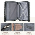 thumbnail image 6 of 3 Piece Luggage Sets with TSA Lock, ABS+PC Hardshell Suitcase with Spinner Wheels, Lightweight Expandable Travel Suitcases for Men, Women, 20/24/28 Inch, Black, 6 of 8